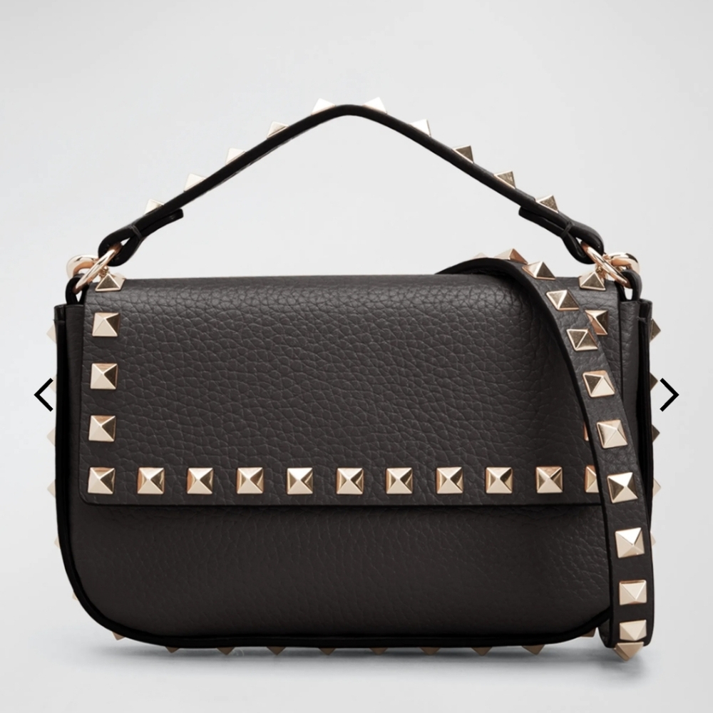 Valentino Garavani Mini Rockstud Leather Top Handle Bag